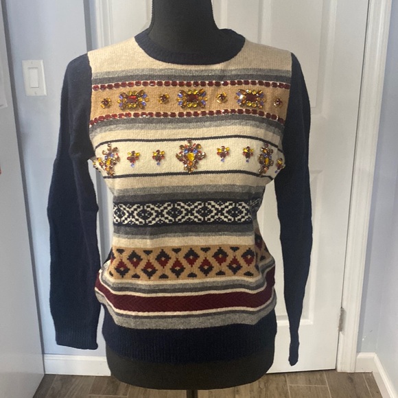 J.Crew Jeweled Sweater Size S - www 